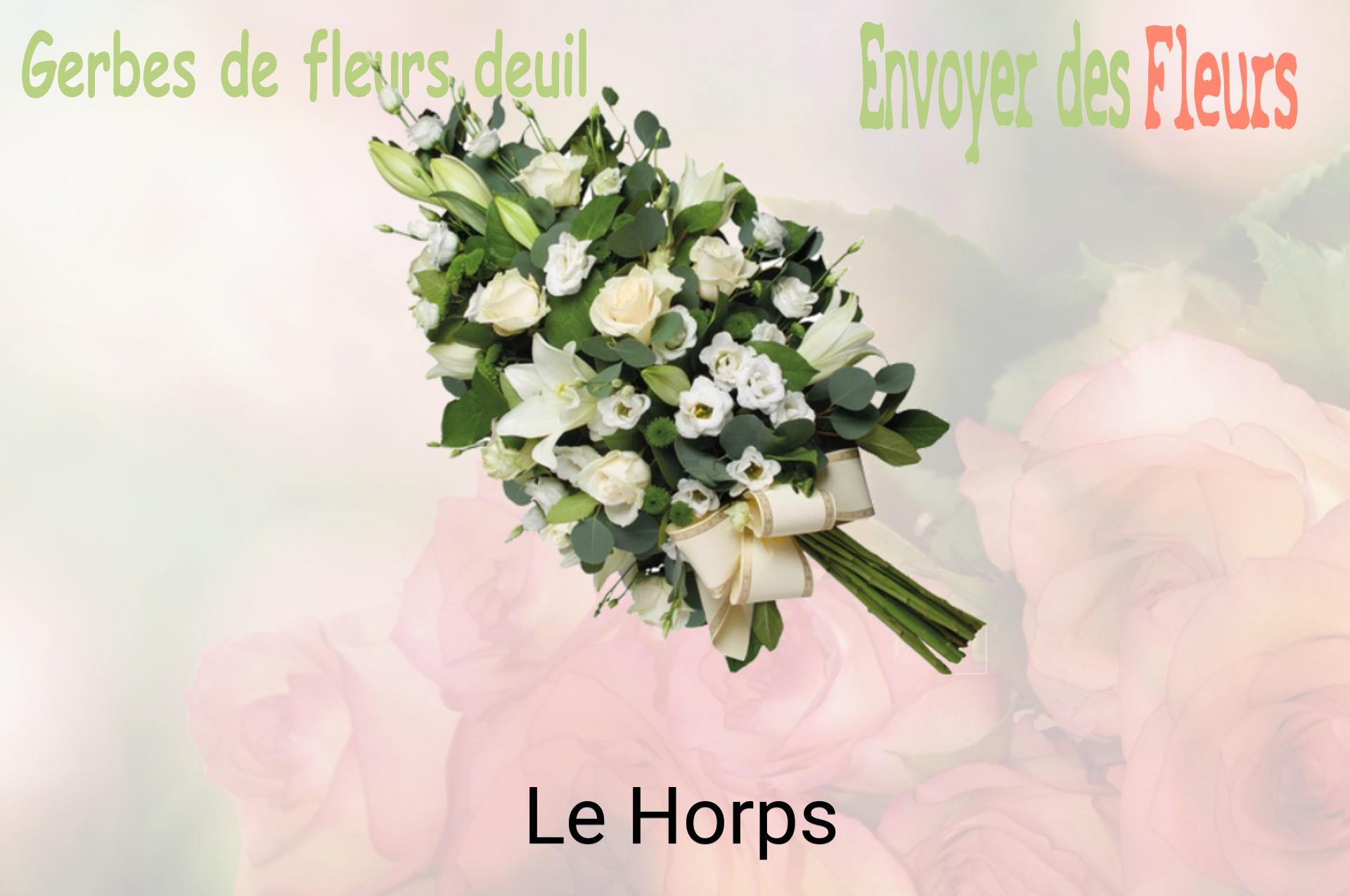 Gerbe de fleurs de deuil livrée à Le Horps